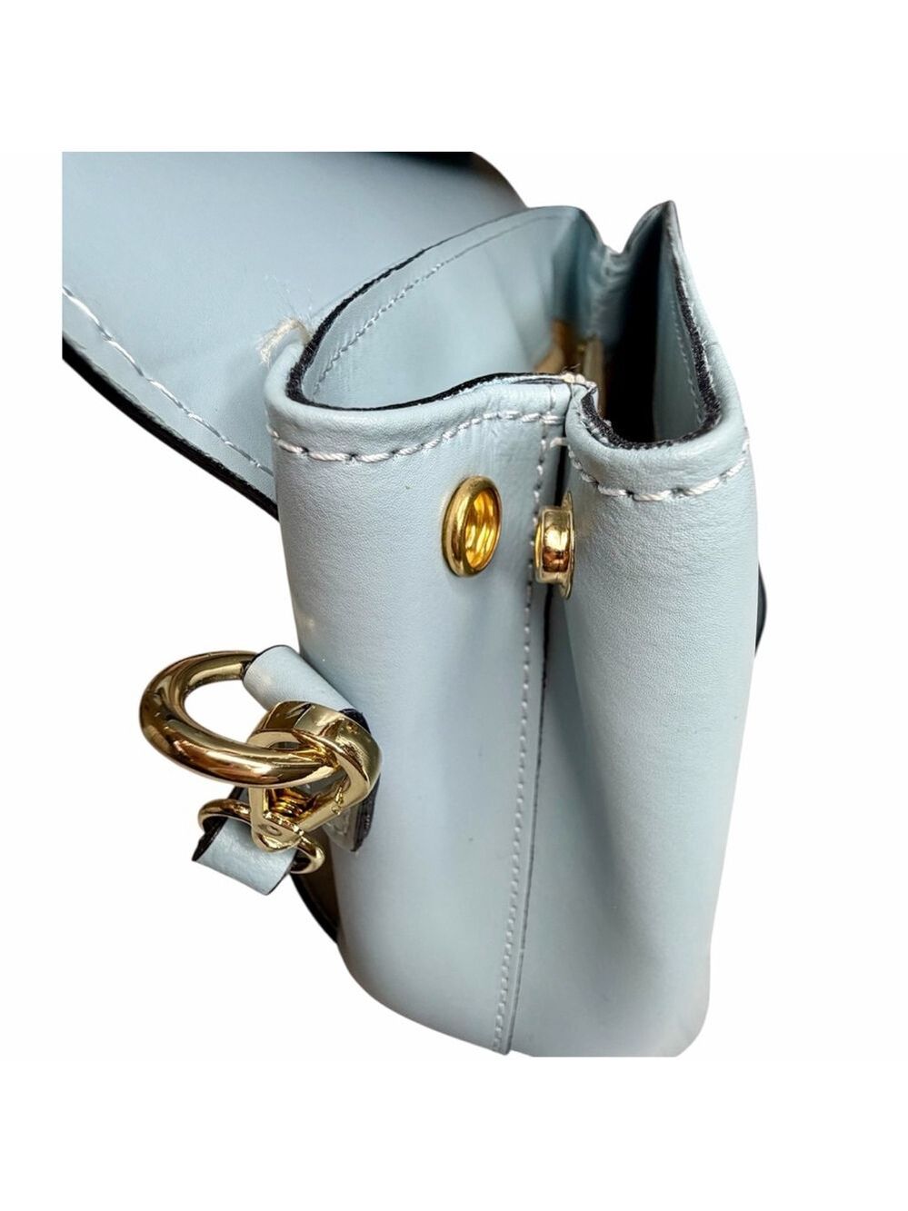 Vera Pelle Made in Italy Women's Baby Blue Handbag - Picture 5 of 14